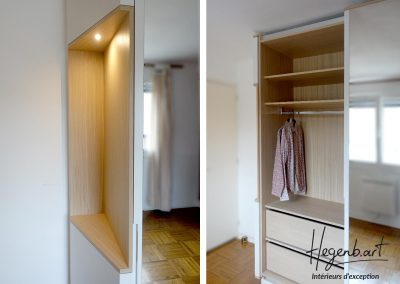 Dressing contemporain sur mesure avec portes coplanaires