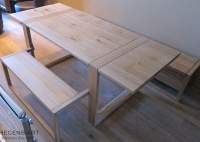 Table en chêne massif pour cabanon