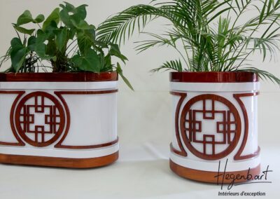 Jardinière extérieure ronde en Corian pour Yacht de Luxe – La Ciotat