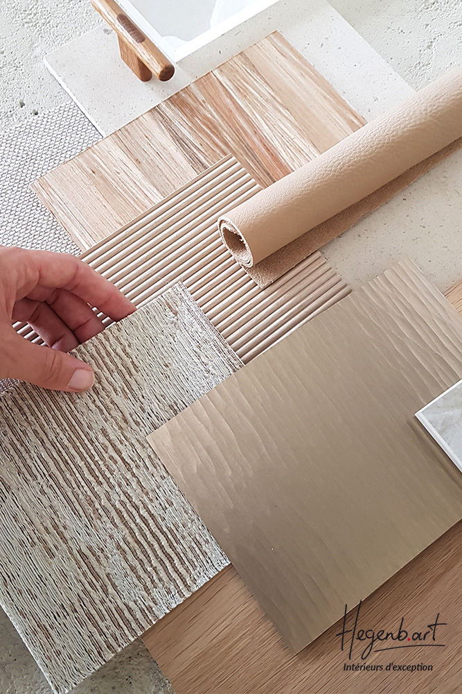 combinaison de matieres luxe haut de gamme tons clairs hegenbart interieurs sur mesure aix en provence