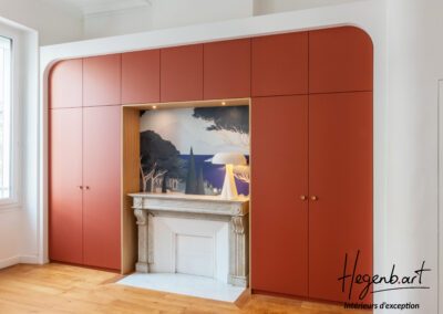 Dressing sur mesure original autour d&rsquo;une cheminée