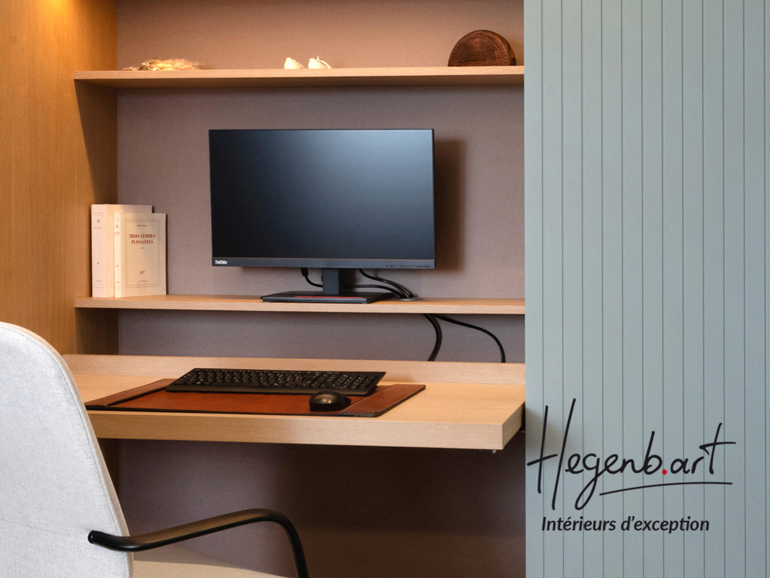 bibliothèque mural avec bureau droit intégré par hegenbart menuiserie aix en provece bibliothèque mural avec bureau droit intégré par hegenbart menuiserie aix en provece