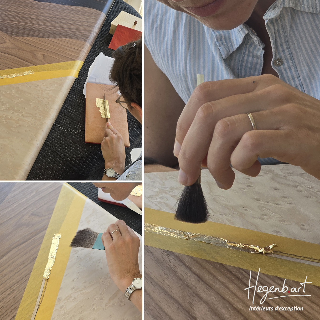 Dorure à la feuille d'or appliquée sur porte exclusive en Provence - Hegenbart
